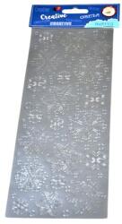 Matrica ezüst hópehely 10 x 24 cm (359701)