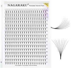Nagaraku Extensii de gene gata facute, 10D negru, curbura C Nagaraku, extensii gene premium, 16 linii, 320 buchetele (NK10DGFnegru_C16_007_mix(9-14))