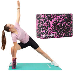 inSPORTline Jóga tégla inSPORTline Pinkdot, 23x15x8 cm, 100g, ellenálló, könnyű, nyújtáshoz és jógához (21698) - s1sport