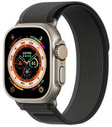 Apple Watch 1-6, SE, SE (2022) (42 / 44 mm) / Watch 7-8 (45 mm) / Watch Ultra (49 mm), textíl pótszíj, állítható, Dux Ducis YJ, fekete/sötétszürke - tok-shop