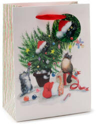 Puckator Ltd Karácsonyi ajándéktasak 17x9x23cm - Karácsonyi Macskák - Kim Haskins (XGBAG109B)