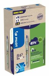 Pilot Set 10 pixuri cu bilă și 10 rezerve Pilot B2P Ball Plus 1.0 mm albastru cu click (PWLT586579)