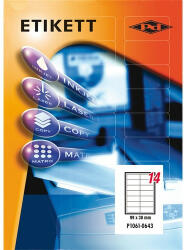 PD Office Etikett címke pd 99x38 mm szegéllyel 100 ív 1400 db/doboz (K1440)