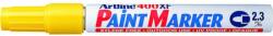  Marker cu vopsea ARTLINE 400XF, corp metalic, varf rotund 2.3mm - galben