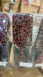Global Fashion Perie pentru păr, dreptunghiulară, imprimeu leopard, maro