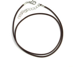  Műbőr nyaklánc kapoccsal - sötétbarna