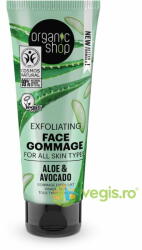Organic Shop Gomaj Exfoliant pentru Toate Tipurile de Ten cu Aloe si Avocado 75ml