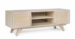 Bizzotto Comoda TV lemn mango rattan natur 2 usi Sahana 128x40x45 cm (0747055) Comoda