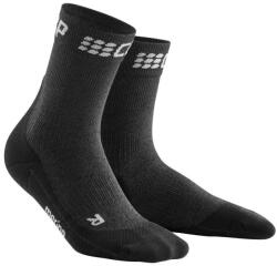 CEP - sosete scurte compresie 18cm pentru femei iarna Winter Short Socks - gri negru (WP4BTU)