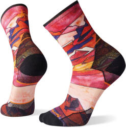 Smartwool - sosete sport Run Athlete Edition Print socks Targeted Cushion Crew - rosu portocaliu negru Tandoori Orange (SW0016678231)