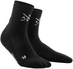 CEP - Sosete scurte compresie mid cut pentru femei Xtra Mile socks - negru alb (WP4CBG)