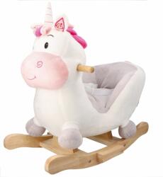 Adam Toys Rocking Horse-Unicorn Adam Toys cu sunet - roz/alb