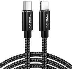 YESIDO Cablu Lightning - USB Tip C, 18W, 2.4A, 1.2m, Yesido (CA-56) Negru