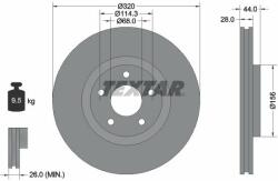 TEXTAR Disc frana TEXTAR PRO 92222003 (92222003)