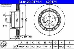 ATE Disc frana ATE 24.0120-0171.1 - automobilus