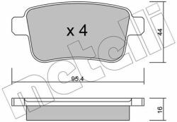 METELLI set placute frana, frana disc METELLI 22-0814-0