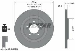 TEXTAR Disc frana TEXTAR PRO 92296203 (92296203)