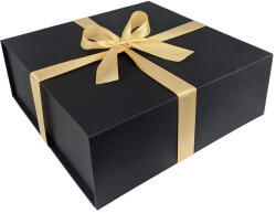  Fekete ajándékdoboz, díszdoboz - 25 x 25 x 9 cm