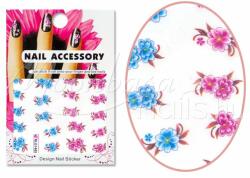 MoonbasaNails Akril hatású matrica BLE-1465 Kék és lila virág