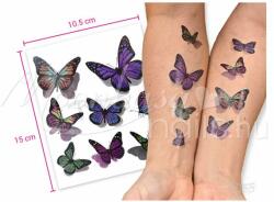 TyToo Matrica tetoválás Lila és Zöld Pillangó RH-004