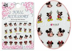 Moonbasanails 3D Akril hatású matrica Mickey egér K087