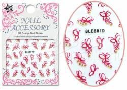 MoonbasaNails 3D Akril hatású matrica BLE-681D Pink pillangók