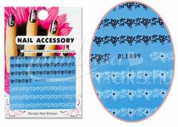 MoonbasaNails Akril hatású matrica BLE-0899 Fekete és fehér virágminta sor