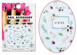MoonbasaNails 3D Akril hatású matrica E723 Virágmintás