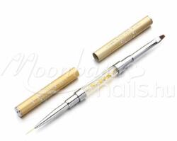 MoonbasaNails Zselé ecset kétfejű Z025-2 Arany