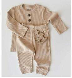 BabyCosy Set bluzita cu maneca lunga si pantaloni lungi din bumbac organic si modal - Blush BabyCosy (Marime: 3-6 Luni) (BC-CSYM11507-3)