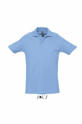 SOL'S Férfi galléros póló SOL'S SO11362 Sol'S Spring Ii - Men’S pique polo Shirt -2XL, Sky Blue