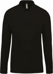 Kariban Férfi galléros póló Kariban KA256 Men'S Long-Sleeved piqué polo Shirt -XL, Black