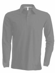 Kariban Férfi galléros póló Kariban KA243 Men'S Long-Sleeved polo Shirt -4XL, Oxford Grey