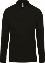 Kariban Férfi galléros póló Kariban KA256 Men'S Long-Sleeved piqué polo Shirt -M, Black