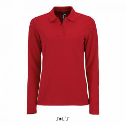 SOL'S Női galléros póló SOL'S SO02083 Sol'S perfect Lsl Women - Long-Sleeve piqué polo Shirt -S, Red