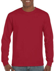 Gildan Uniszex póló Hosszú ujjú Gildan Ultra Cotton Adult T-Shirt LS - L, Bíboros vörös