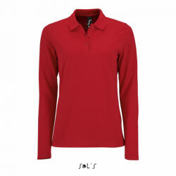 SOL'S Női galléros póló SOL'S SO02083 Sol'S perfect Lsl Women - Long-Sleeve piqué polo Shirt -XL, Red