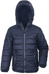 Result Gyerek Kabát Kapucnis Hosszú ujjú Result Junior/Youth Padded Jacket -M (7-8), Sötétkék (navy)