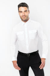 Kariban Férfi ing Kariban KA505 Men'S Long-Sleeved pilot Shirt -S, White