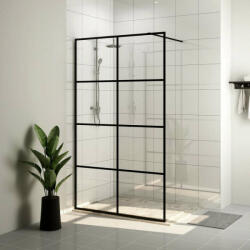 vidaXL fekete zuhanyfal átlátszó ESG üveggel 140 x 195 cm (151037) - pepita