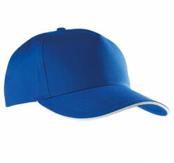 K-UP Uniszex sapka K-UP KP130 Sandwich peak Cap - 5 panels -Egy méret, Royal Blue/White