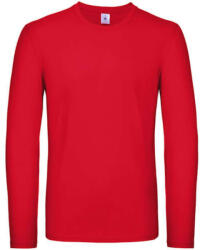 B&C Collection Férfi hosszú ujjú póló B&C #E150 LSL -2XL, Piros