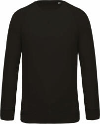 Kariban Férfi pulóver Kariban KA480 Men'S Organic Cotton Crew neck Raglan Sleeve Sweatshirt -3XL, Black