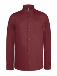 Kariban Férfi ing Kariban KA515 Men'S Long-Sleeved Mandarin Collar Shirt -L, Wine