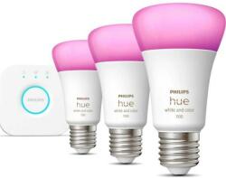 Philips Pachet 3 becuri inteligente LED RGBW Philips Hue, Bluetooth/Zigbee A60, E27, 9W (75W) (000008719514291515)