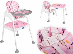 Guimo 3in1 Etetőszék asztallal, 45cm x 47.5cm, rózsaszín (IKO-5903039730878)