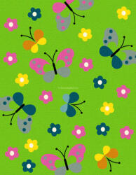 CORTINATEX Trendy Kids Zöld pillangós D237A szőnyeg 280x360 cm (txtbe143)