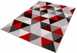 CORTINATEX Barcelona B430A_FMF64 piros-szürke geometriai mintás szőnyeg 200x (b430_200290red_grey)