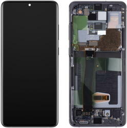 Samsung Piese si componente Display - Touchscreen Samsung Galaxy S20 Ultra G988 / Samsung Galaxy S20 Ultra 5G G988, Cu Rama, fara camera frontala, Negru, Service Pack GH82-26032A (GH82-26033A) - pcone