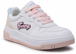 Tommy Hilfiger Sneakers Tommy Hilfiger Logo Low Cut Lace-Up Sneaker T3A9-32726-1592 S White/Beige/Sky Blue Y259